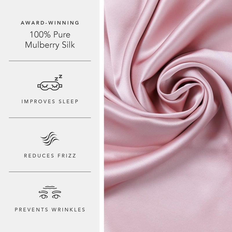 Fishers Finery 19mm 100% Pure Mulberry Silk Pillowcase, Quality Tested (English Rose, K) - Image 5